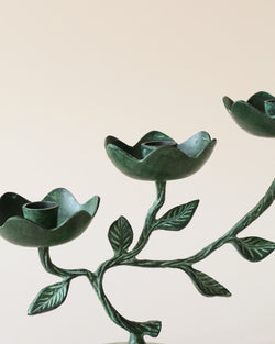 Metal Flower Candelabra