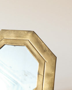 Hexagonal Brass Frame Wall Mirror