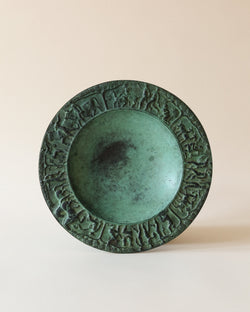 Bronze Relief Centerpiece Dish Fritz Nuss