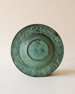 Bronze Relief Centerpiece Dish Fritz Nuss