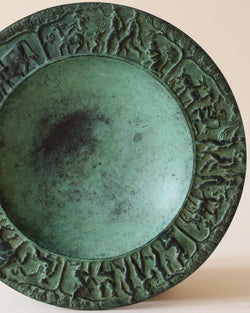 Bronze Relief Centerpiece Dish Fritz Nuss