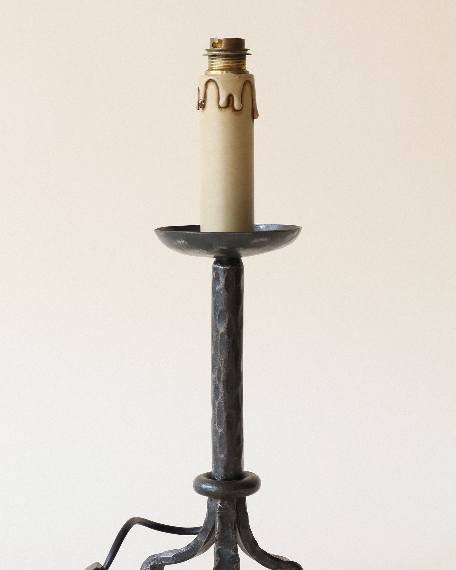 French Hammered Iron Table Lamp